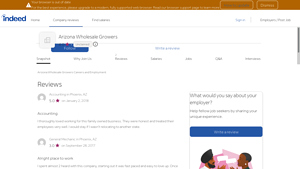 Arizona Wholesale Growers - Employee Insights