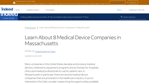 Massachusetts Medical Device Companies - Key Players