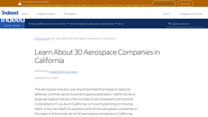 Aerospace Companies - Key Players in California