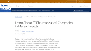 Pharmaceutical Companies - Key Players in Massachusetts