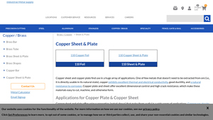 Industrial Metal Supply - Copper Sheet and Plate