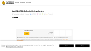 Instructables - Cardboard Hydraulic Arm