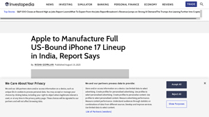Apple - iPhone 17 Production in India