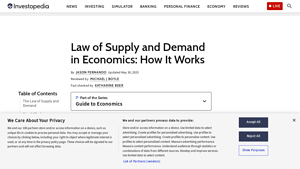 Investopedia - Law of Supply and Demand