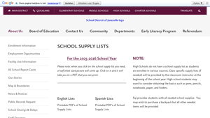 Janesville Schools - 2025-2026 School Supply Lists