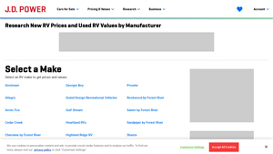 RV Manufacturers - Price Comparisons