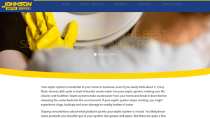 Johnson Septic Service - Safe Products for Septic Systems