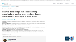 Dodge - Ram 1500 Transmission Error Solutions