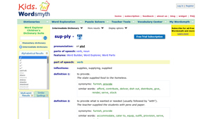Wordsmyth - Children's Dictionary & Learning Tools