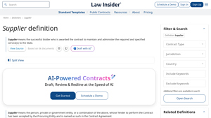Law Insider - Supplier Definition