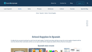 Learn a Language - Spanish School Supplies Mini-Course