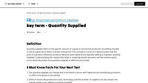 Fiveable - Quantity Supplied Explained