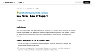 Fiveable - Law of Supply Explained