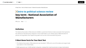 NAM - Advocacy for Manufacturing Success