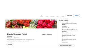 LinkedIn - Wholesale Flowers
