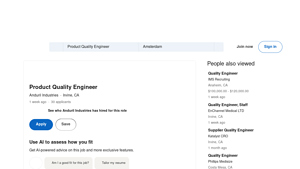 LinkedIn - Quality Systems Specialist