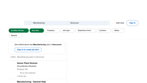LinkedIn - Manufacturing Jobs