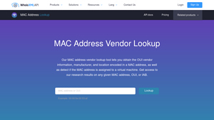 MAC Address Lookup - Key API Features