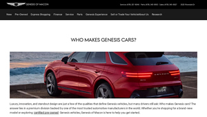 Genesis - Key Models and MSRPs
