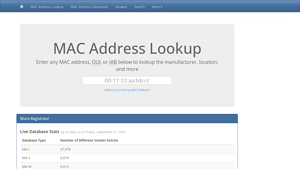 MAC Vendor Lookup - Comprehensive MAC Address Lookup Service