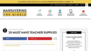 Maneuvering the Middle - Essential Classroom Supplies