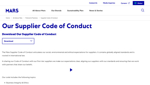 Mars - Supplier Code of Conduct