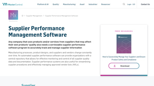MasterControl - Supplier Performance Management Software