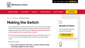 MD Electric Choice - Retail Electricity Switching