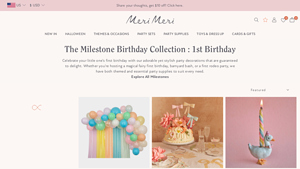 Merimeri - First Birthday Party Supplies