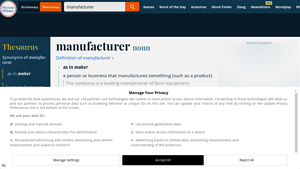 Manufacturer - Key Synonyms