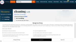 Merriam-Webster - Synonyms and Antonyms for Cleaning