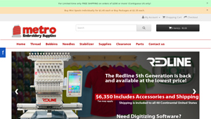 Metro Embroidery - 100% Polyester Machine Embroidery Thread