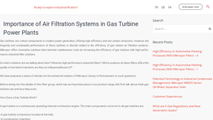 Mikropor - MTF Series Gas Turbine Filters