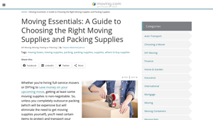 Moving.com - Essential Moving Supplies