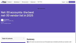 Nav - Net-30 Vendor Listings
