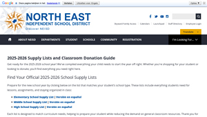 NEISD - 2025-2026 School Supply Lists