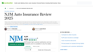NJM Auto Insurance - Coverage Options