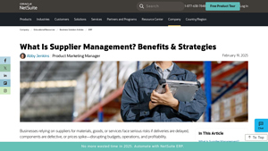 NetSuite - Supplier Management Solutions