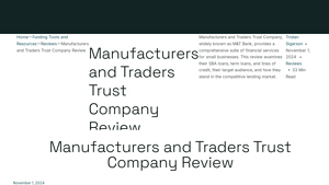 M&T Bank - SBA Loans and Business Financing