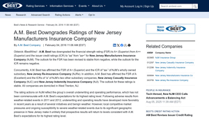 A.M. Best - NJM Financial Strength Rating Downgrade