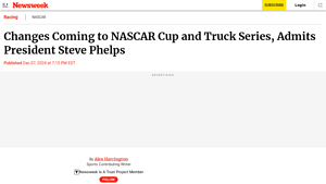 NASCAR - Upcoming Changes to Cup and Truck Series