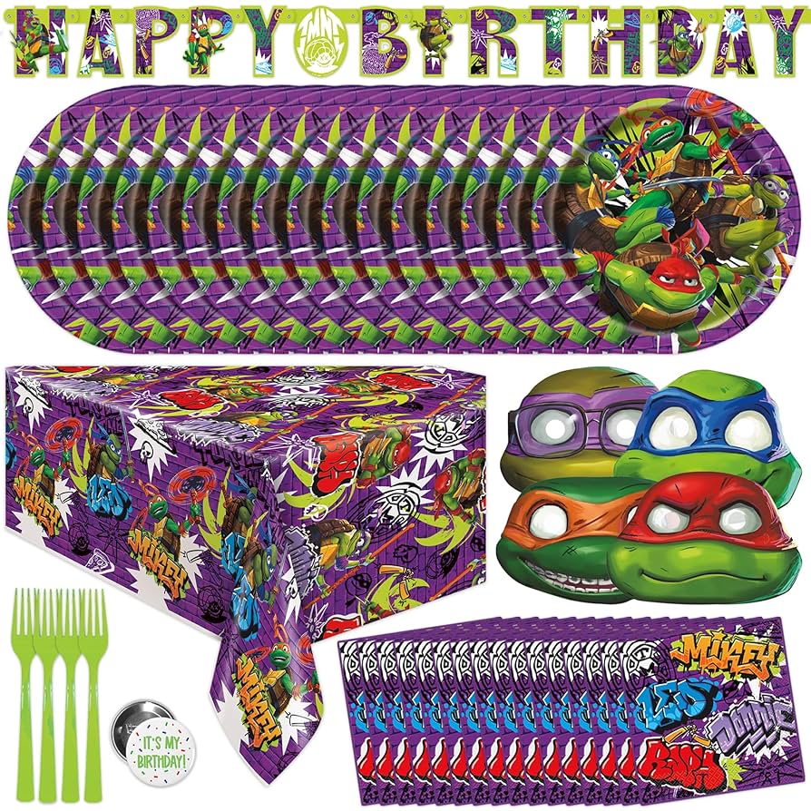 A stock image illustrating ninja turtles party supplies concepts