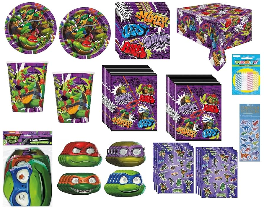 A stock image illustrating ninja turtles party supplies concepts