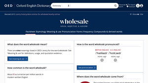 OED - Wholesale Meanings