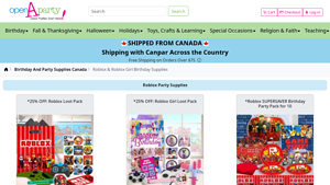Open A Party - Roblox Birthday Supplies