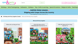 Open A Party - Minecraft Birthday Supplies