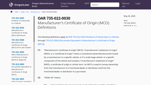 Manufacturer’s Certificate of Origin - Essential Ownership Document