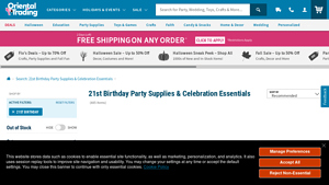 Oriental Trading - 21st Birthday Party Supplies