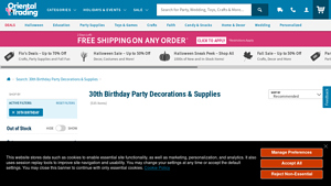 Oriental Trading - 30th Birthday Party Supplies