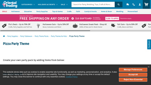 Oriental Trading - Pizza Party Supplies